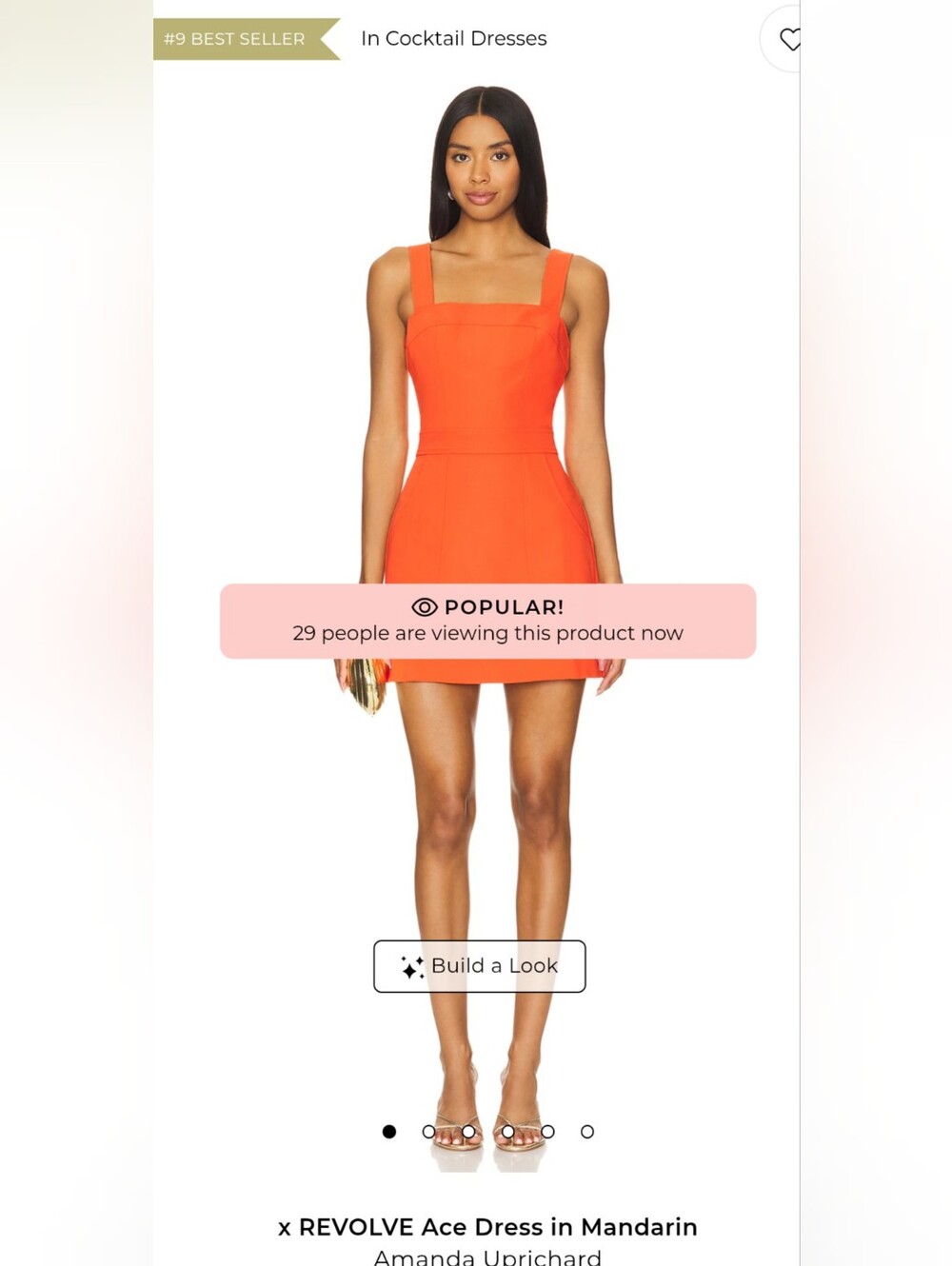Bright Orange Square-Neck Bodycon Dress